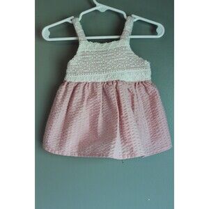 Just Lizzy Baby Girls 12M Pink Tunic Top Crochet Accents